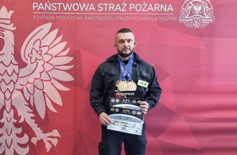 Sukces pszczyńskiego strażaka w wyciskaniu sztangi